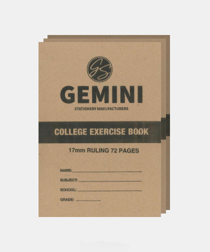 Gemini A4 College Exercise Book 72 Page 17mm Ruled